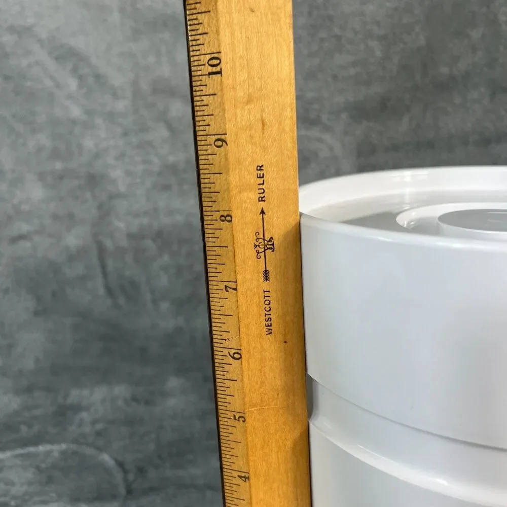 Vintage Heller Sergio Asti Ice Bucket White Mid Century Modern 1970s WITH LINER